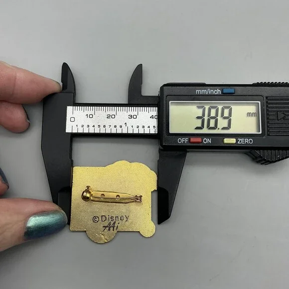 Disney Mickey Mouse Brooch Pin 39mm Gold Tone Enamel Walking Sun Retro Beach - Picture 10 of 12